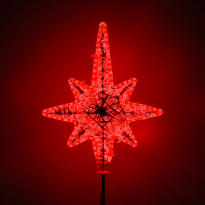 Макушка Роза Ветров из стекло-нити 50 см. для елей высотой от 3 до 5 м., красная, Green Trees (roz-sn-50red)