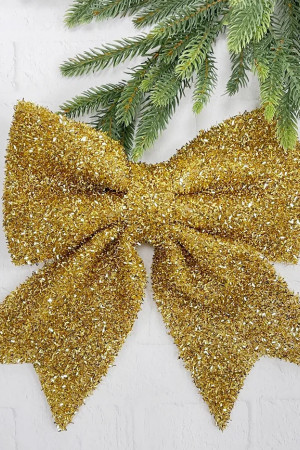 Бант Бьянка 30x34 см., 1 шт., золото, Christmas DeLuxe (86826)