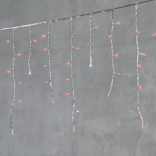 Светодиодная бахрома 4,9*0,5 м., 240 LED красный, мерцание, прозрачный провод ПВХ, Beauty Led (PIL240BLW-10-2R) в Санкт-Петербурге