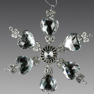 Украшение &quot;Снежинка&quot; цвет серебро 12 см, (151631)