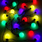 Светодиодная гирлянда Шарики, 5 м., 20 разноцветных LED ламп 40 мм, 220V, черный ПВХ, Beauty Led (HB20-11-2M)