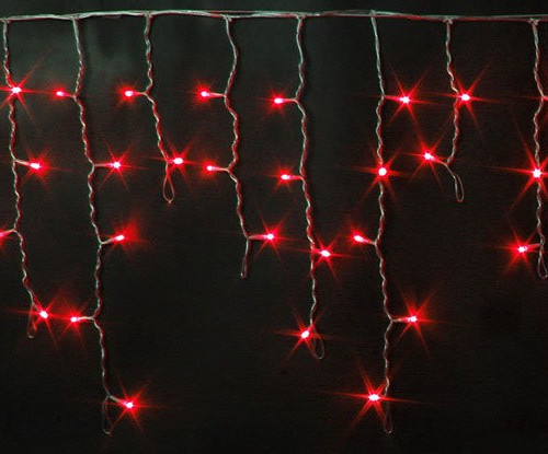 Светодиодная бахрома 3*0.5 м., 220V, 112 красных LED ламп, черный провод, Rich LED (RL-i3*0.5-B/R)