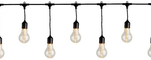 Светодиодная ретро гирлянда Бахрома 9.5 м., 220 V, 20 LED ламп теплого свечения, соединяемая, черный ПВХ провод, Kaemingk (490105)