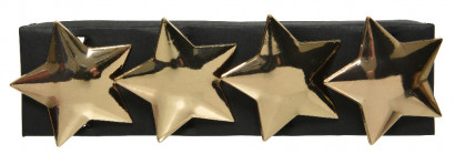 Кольца для салфеток Звезды, 4 см., 4 шт., золото, Kaemingk (607998/3)