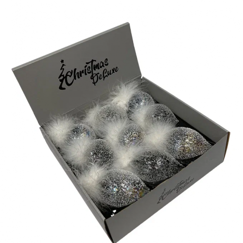 Набор стеклянных украшений Ледяной дождь 80 мм., 9 шт., шар, капля, луковка, прозрачный, Christmas DeLuxe (14033) в Санкт-Петербурге