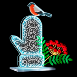 Светодиодная фигура Варежка с рябиной 2D 200 см., Сад Радости (SR066)