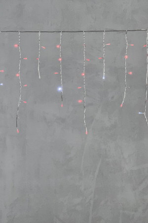 Светодиодная бахрома 3,1*0,5 м., 150 красных LED ламп, мерцание, прозрачный провод ПВХ, LTC (PIL150BLW-10-2R)