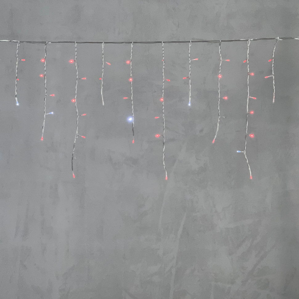 Светодиодная бахрома 3,1*0,5 м., 150 красных LED ламп, мерцание, прозрачный провод ПВХ, LTC (PIL150BLW-10-2R)