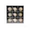 Набор пластиковых шаров Рандеву 80 мм., 9 шт., белый с золотом, Christmas De Luxe (87804) 