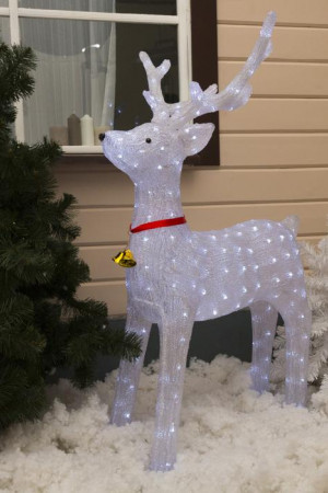 Светодиодная фигура Олень величавый 80×130×50 см., акрил, 228 холодных белых LED, 8 режимов, 24 В, Luazon Lighting (2310848)