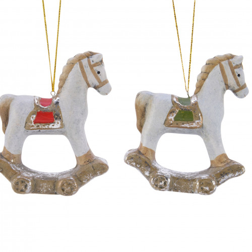 Украшение-подвеска Лошадка 10*8,5 см., зеленый, керамика, Kaemingk (633868/1)