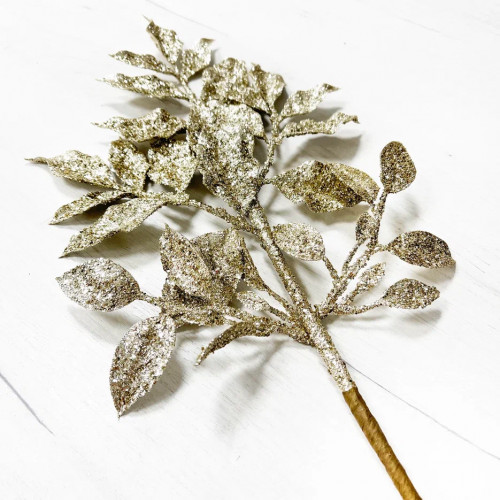 Ветвь с листочками шампань 71 см., Christmas DeLuxe (89516)