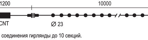 Светодиодная гирлянда шарики Пузырьки 10 м., 220V., 100 синих LED ламп 23 мм., коннектор, черный ПВХ, LTC (PCS-100B-B) в Санкт-Петербурге