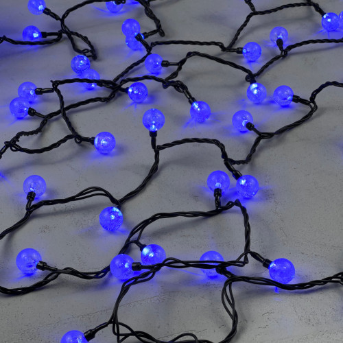 Светодиодная гирлянда шарики Пузырьки 10 м., 220V., 100 синих LED ламп 23 мм., коннектор, черный ПВХ, LTC (PCS-100B-B) в Санкт-Петербурге