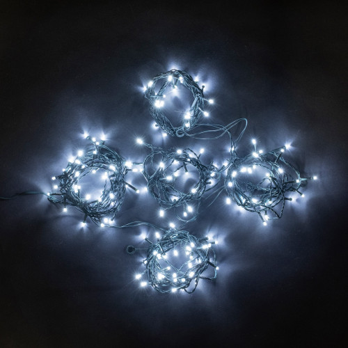 Светодиодная гирлянда Пятиминутка для ели высотой 1.8 м., 168 холодных белых LED ламп, зеленый ПВХ, Beauty Led (GFM168C-14-1W) 