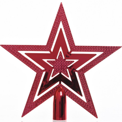 Украшение Звезда праздничная красная 2,2*20*20 см, пластик, Kaemingk (029998)
