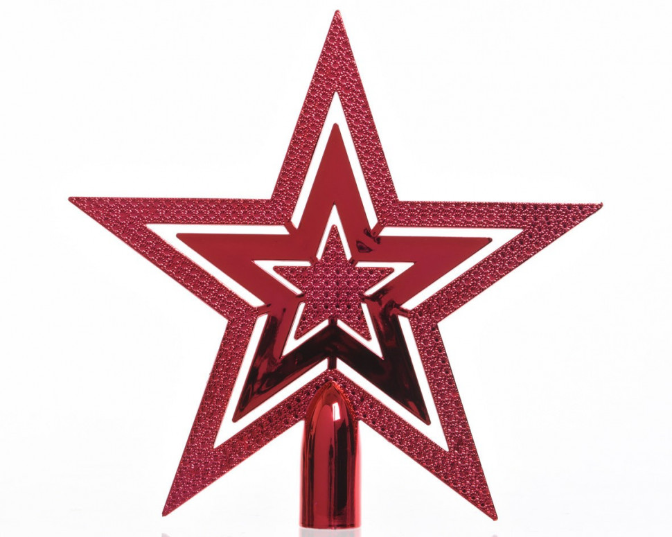 Украшение Звезда праздничная красная 2,2*20*20 см, пластик, Kaemingk (029998) в Белгороде
