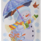 Наклейки для декорирования Снеговик с зонтом 30*40 см., Kaemingk (461437/1)