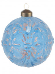 Винтажный стеклянный шар Лазурное кружево 10 см., 1 шт., Karlsbach (09834)