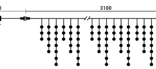 Светодиодная бахрома 3,1*0,5 м., 150 желтых LED ламп, мерцание, прозрачный провод ПВХ, LTC (PIL150BLW-10-2Y) в Санкт-Петербурге
