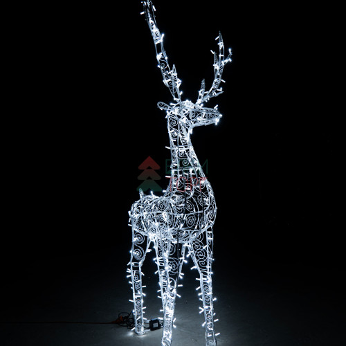Светодиодная фигура Олень ажурный  2,5 м., динамика, белый, Conso (OL93)