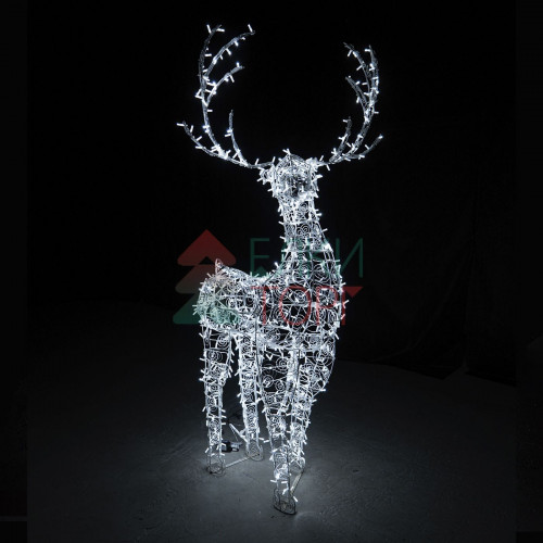 Светодиодная фигура Олень ажурный  2,5 м., динамика, белый, Conso (OL93)