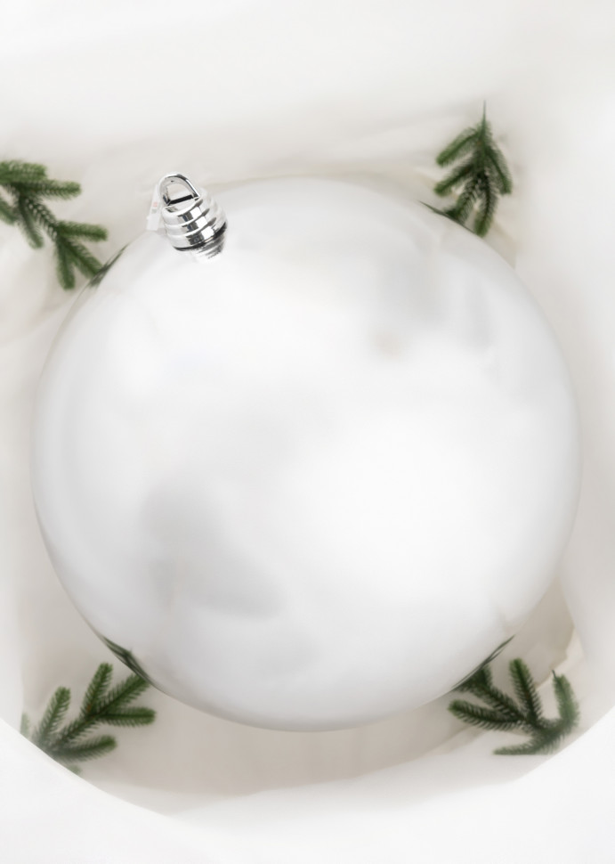 Шар пластиковый глянцевый 300 мм., серебро, ЕлкиТорг (150707) Шар пластиковый глянцевый 300 мм., серебро, ЕлкиТорг (150707)