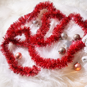 Мишура Праздничная д.35 мм., дл.2 м.,красный, КАЗ КОМ (Г-270/красный)