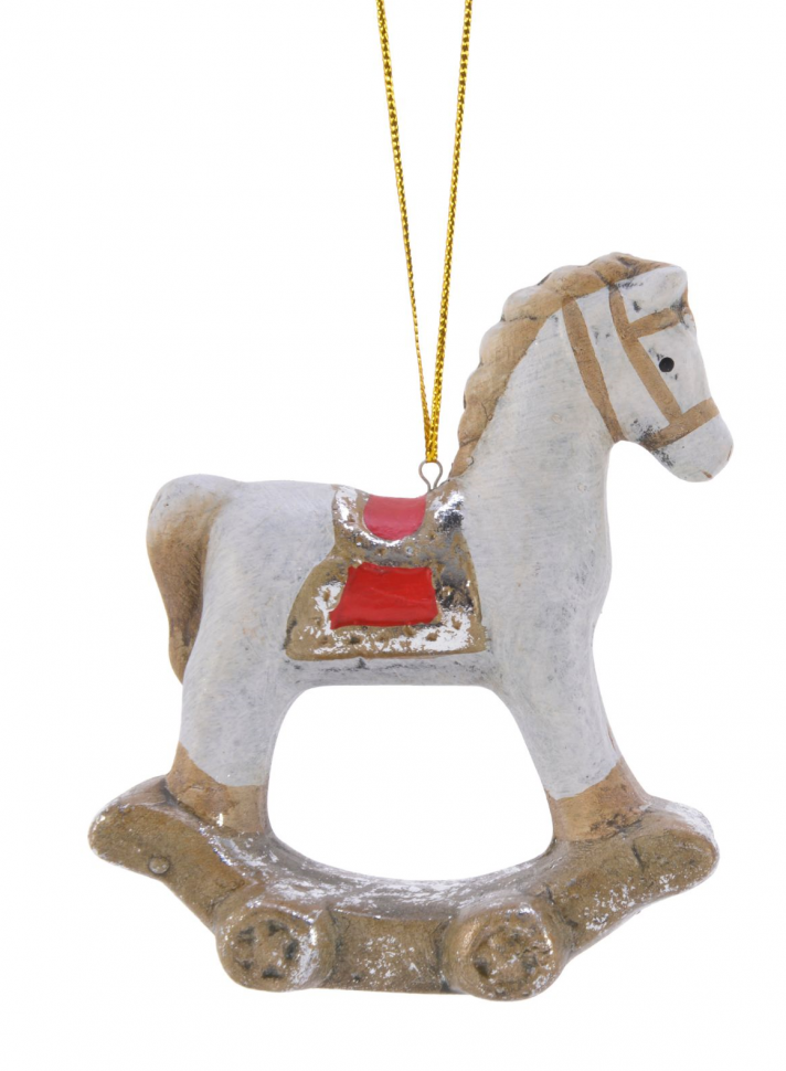 Украшение-подвеска Лошадка 10*8,5 см., красный, керамика, Kaemingk (633868/2)