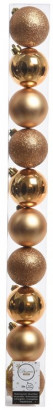 Набор пластиковых шаров  Сказка 60 мм, бронза, 10 шт, Kaemingk (020250)   