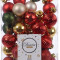 Набор елочных украшений Звездный 30 мм, 33 предмета, красный, зеленый, Kaemingk (023476)