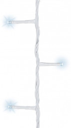Светодиодная гирлянда с контроллером 6 м, 220V., 80 белых и холодных белых LED ламп, белый ПВХ, Kaemingk (494110)