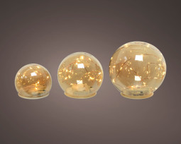 Набор  светильников Янтарные капли, 3 шт, на батарейках, янтарный, Kaemingk (486155)