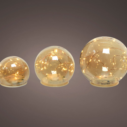 Набор  светильников Янтарные капли, 3 шт, на батарейках, янтарный, Kaemingk (486155)