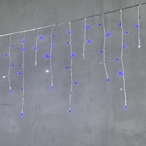 Светодиодная бахрома 3,1*0,5 м., 150 синих LED ламп, мерцание, прозрачный провод ПВХ, LTC (PIL150BLW-10-2B) в Санкт-Петербурге