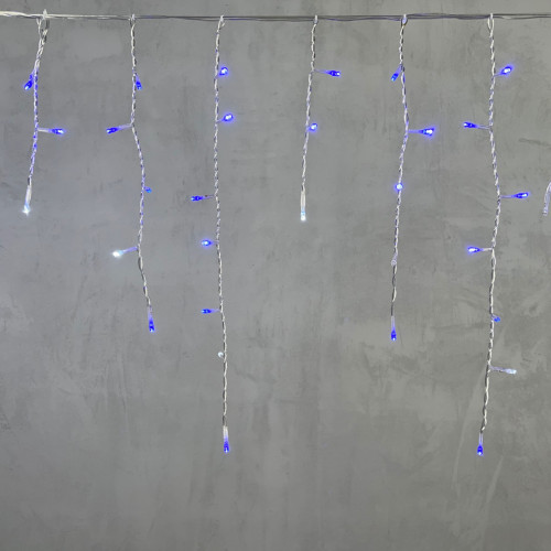 Светодиодная бахрома 3,1*0,5 м., 150 синих LED ламп, мерцание, прозрачный провод ПВХ, LTC (PIL150BLW-10-2B) в Санкт-Петербурге