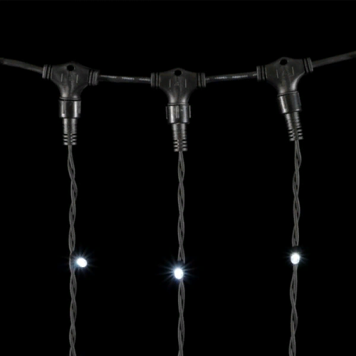 Светодиодный занавес с колпачком 2*2 м., 400 белых LED ламп, каучуковый черный провод, IP65, Beauty led (LL402-1-2W)