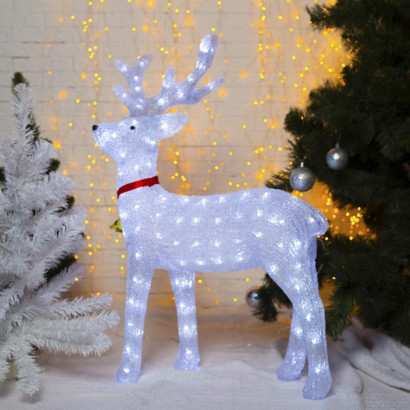 Светодиодная фигура Олень 60×100×35 см., акрил, 144 белых LED, 8 режимов, 24 В, Luazon Lighting (3613097)