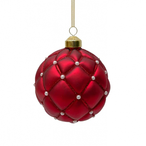 Набор винтажных стеклянных шаров Старинный вальс 100 мм., алый, 6 шт., Christmas DeLuxe (13026)