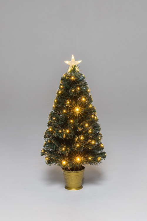 Настольная оптоволоконная елка Праздничная 60 см., пвх, контроллер (Т2206В-60)