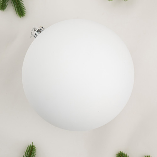 Шар пластиковый матовый 200 мм., белый, ЕлкиТорг (150609)