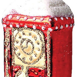 Ёлочное украшение &quot;Часы-тумба&quot;, в подарочной упаковке, h-11см	 (ФУ-102/2)