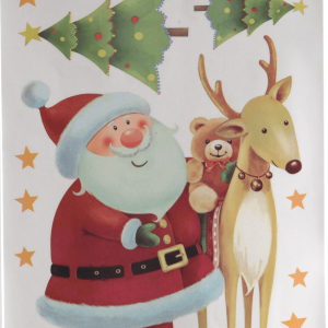 Наклейки для декорирования Дед Мороз с елочками 30*40 см., Kaemingk (461437/3)