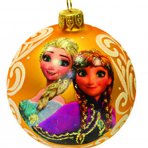 Елочный шар Эльза и Анна 80 мм., Коломеев (КУ-80-17287)												