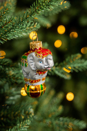 Елочное украшение Слон на шаре, стекло, 10 см., 1 шт., Витус (А331)