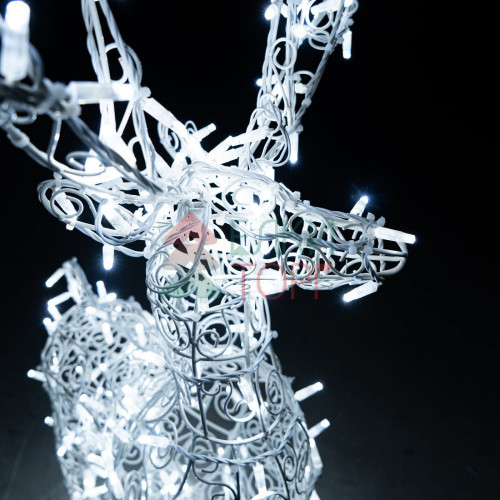 Светодиодная фигура Олень ажурный 1,3 м., динамика, белый, Conso (OL72)