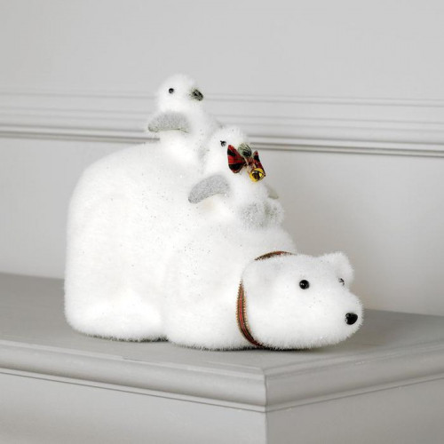 Светодиодная фигура Пингвины на медведе 28×21×15 см., батарейки CR2032х2, теплые LED, Luazon Lighting (4843992) в Санкт-Петербурге