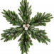 Рождественская снежинка Нежность  с шишками двухсторонняя заснеженная 90 см., ЕлкиТорг (52008)