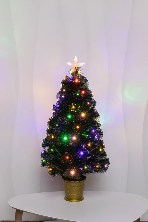 Настольная оптоволоконная елка Праздничная 90 см., пвх, контроллер (Т2206В-90)