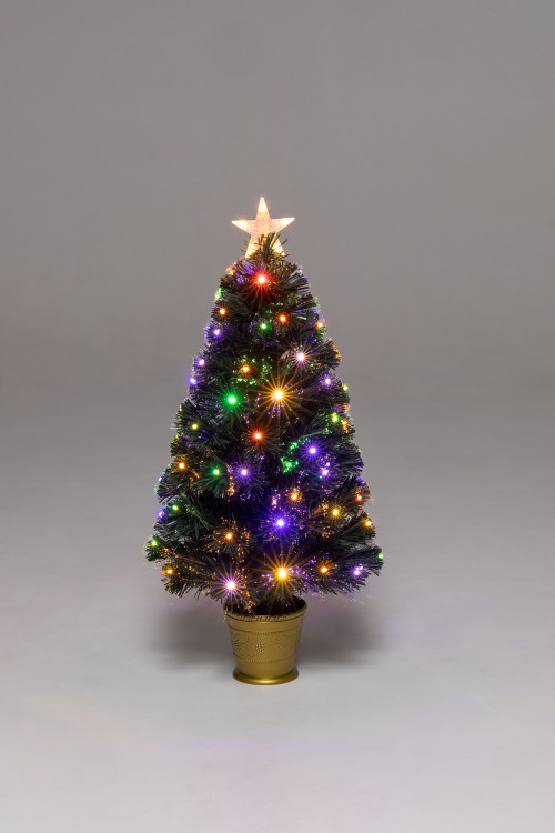 Настольная оптоволоконная елка Праздничная 90 см., пвх, контроллер (Т2206В-90)